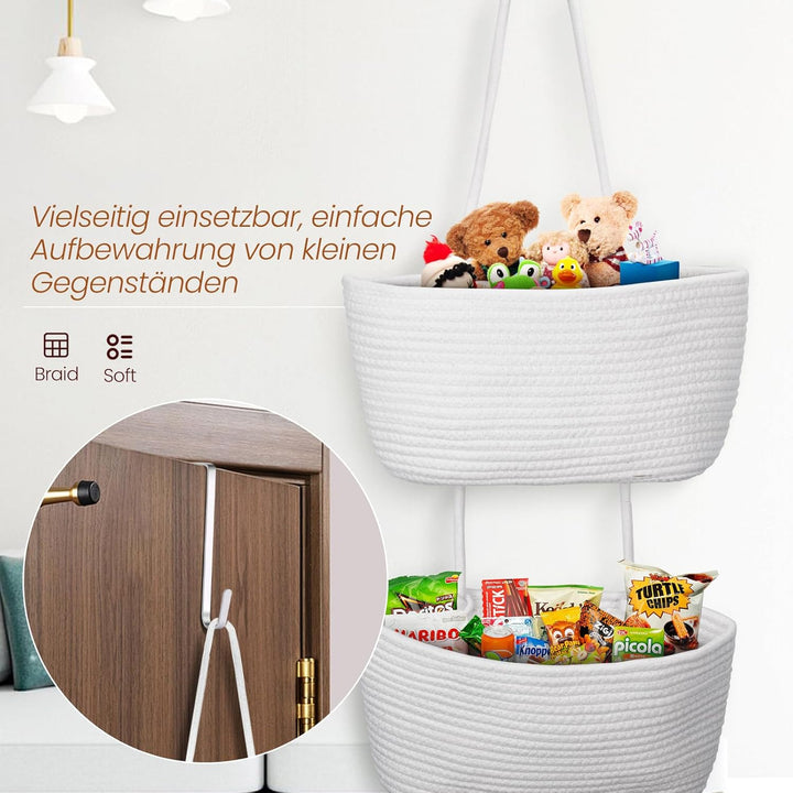 Hängender Organizer, Hängeorganizer Mit Haken, Wand Hängen Tasche Zum3-Tier, Hängeregal Stoff Wand a