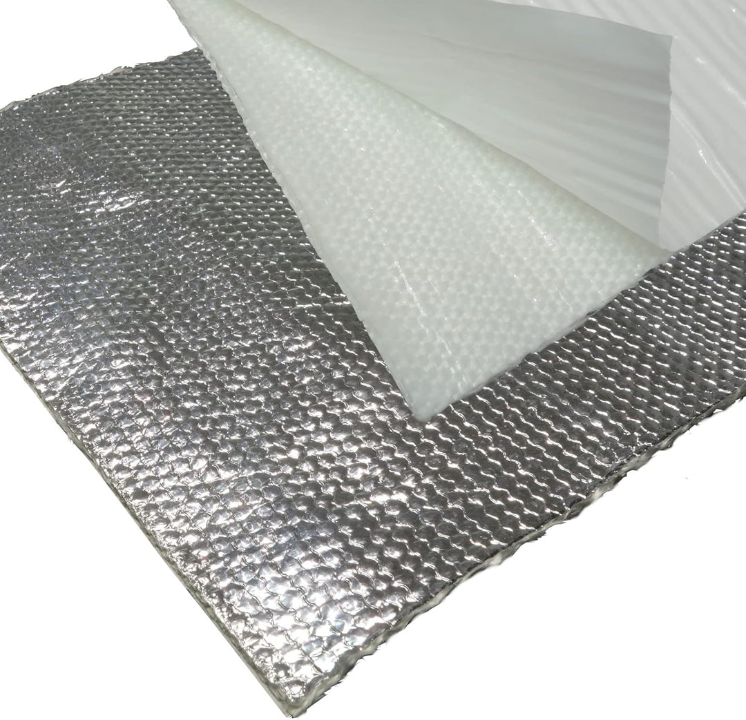 3 Stück Alu-Fiberglas Hitzeschutzmatte 1,00 x 0,20 m selbstklebend &amp; reflektierend | VIELE GRÖSSEN &amp;