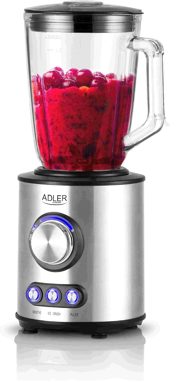 Adler AD 4078 Standmixer Edelstahl mit 1,5L Glas-Behälter