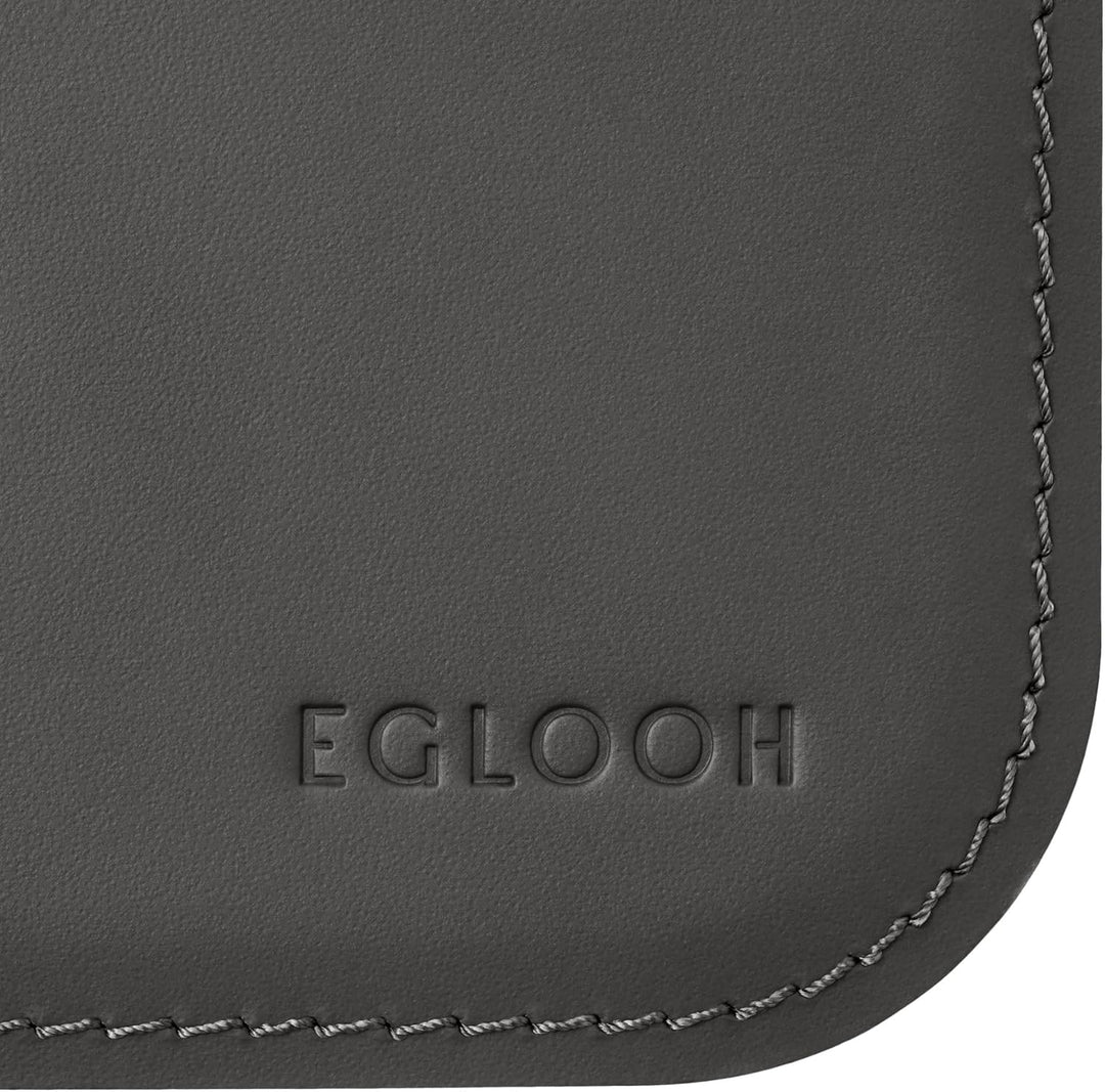 eglooh - Herms - Mauspad aus Leder Anthrazit Grau cm 25x20 - Mousepad für Schreibtisch und Büro, han