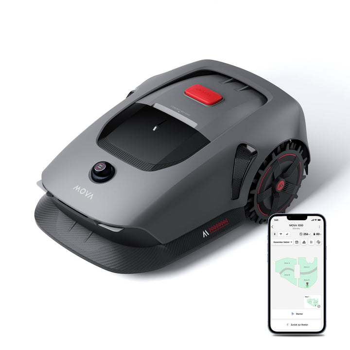 MOVA 1000, Mähroboter 360° 3D LiDAR kabellose Einrichtung & genaue Kartierung bis 1000 m², Mährobote