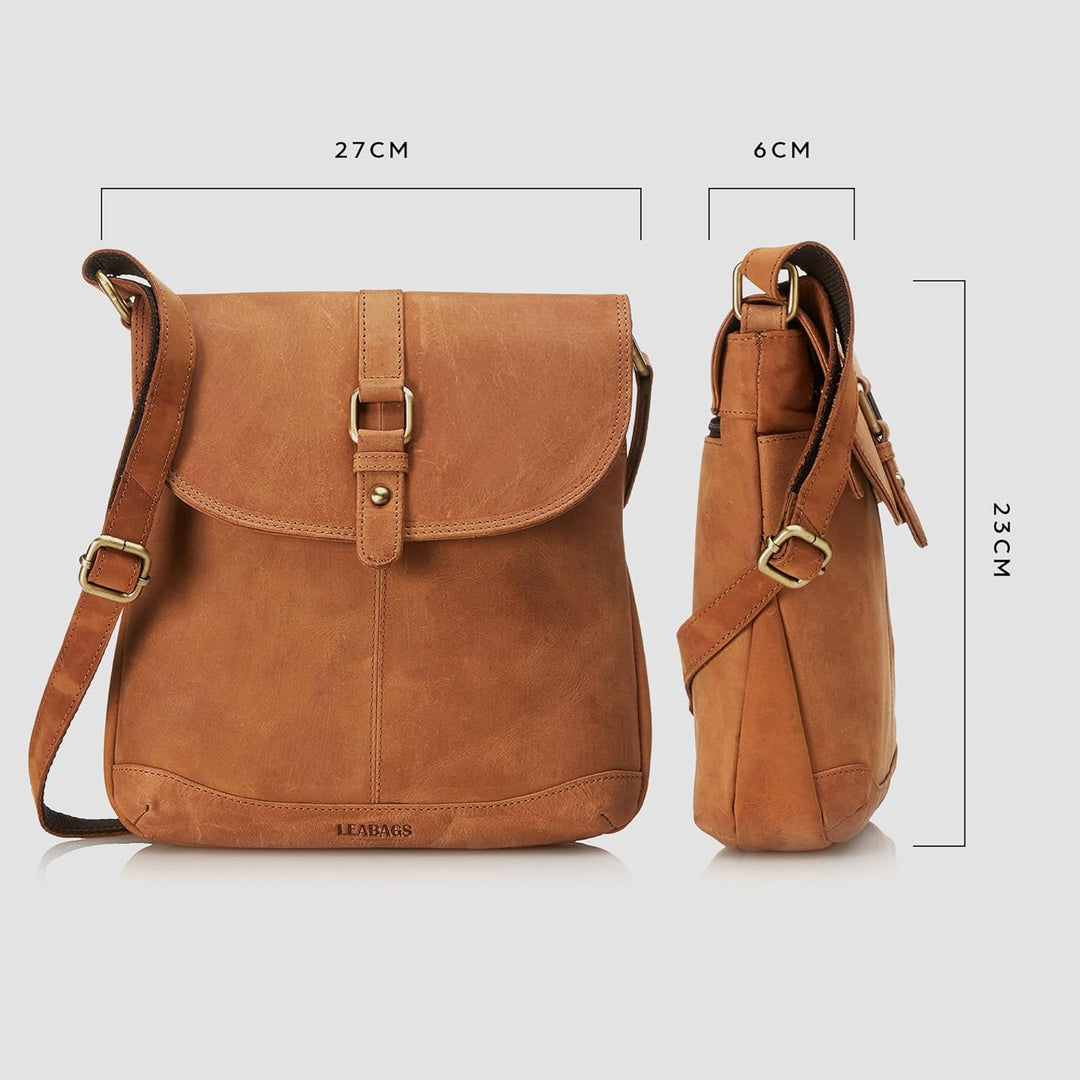 LEABAGS Leder Handtasche Damen I Premium Echtleder Umhängetasche I Damen Schultertasche I Damentasch