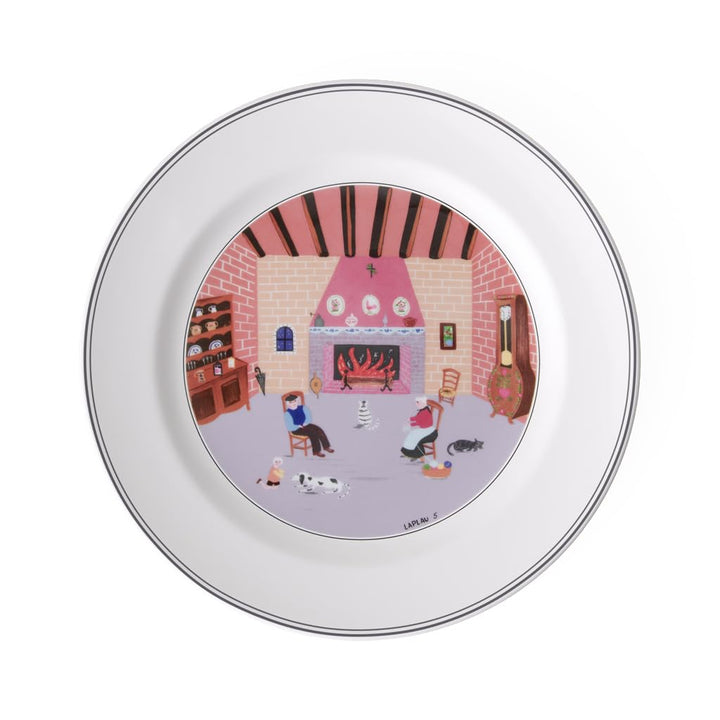 Villeroy und Boch Design Naif Speiseteller Kamin, Premium Porzellan Speiseteller 27 cm Kamin, Speise