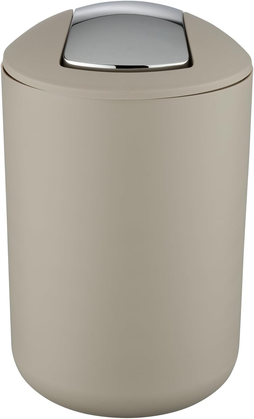 WENKO Kosmetikeimer Mod. Brasil L, 6,5 Liter Bad-Mülleimer mit Schwingdeckel, aus bruchsicherem Kuns