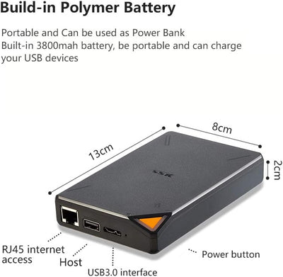 SSK Portable External Wireless NAS Hard Drive 1TB Personal Cloud Smart Storage with Own WiFi Hotspot