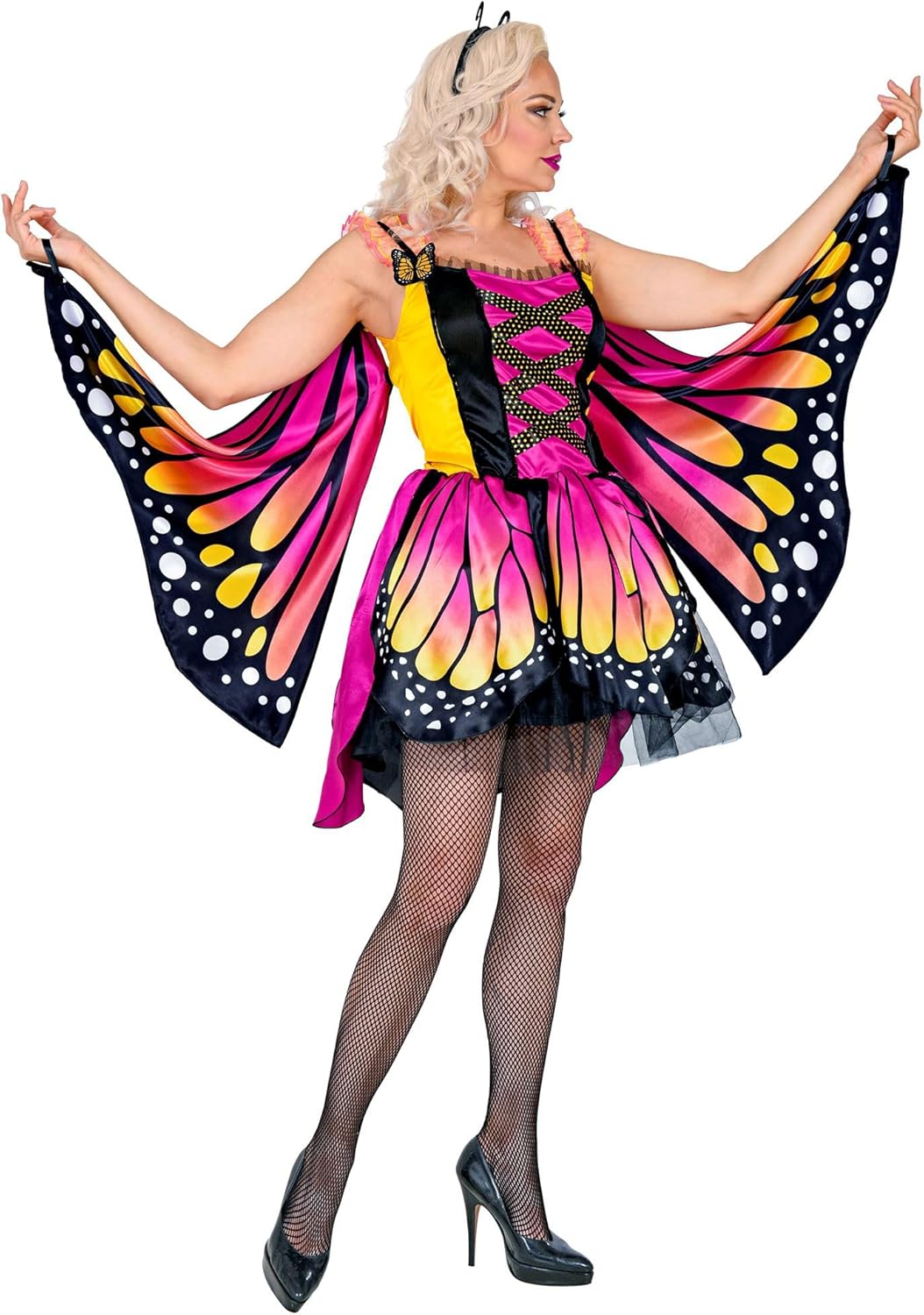 W WIDMANN MILANO Party Fashion - Kostüm Schmetterling, Kleid mit Tutu, Flügel, Tierkostüm, Faschings
