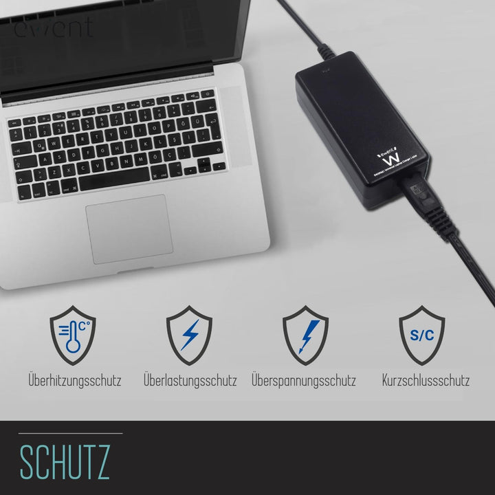 EWENT EW3966 Notebook charger Home 90W Multifunktionelles Ladegeraet mit automatischer Spannungsausw