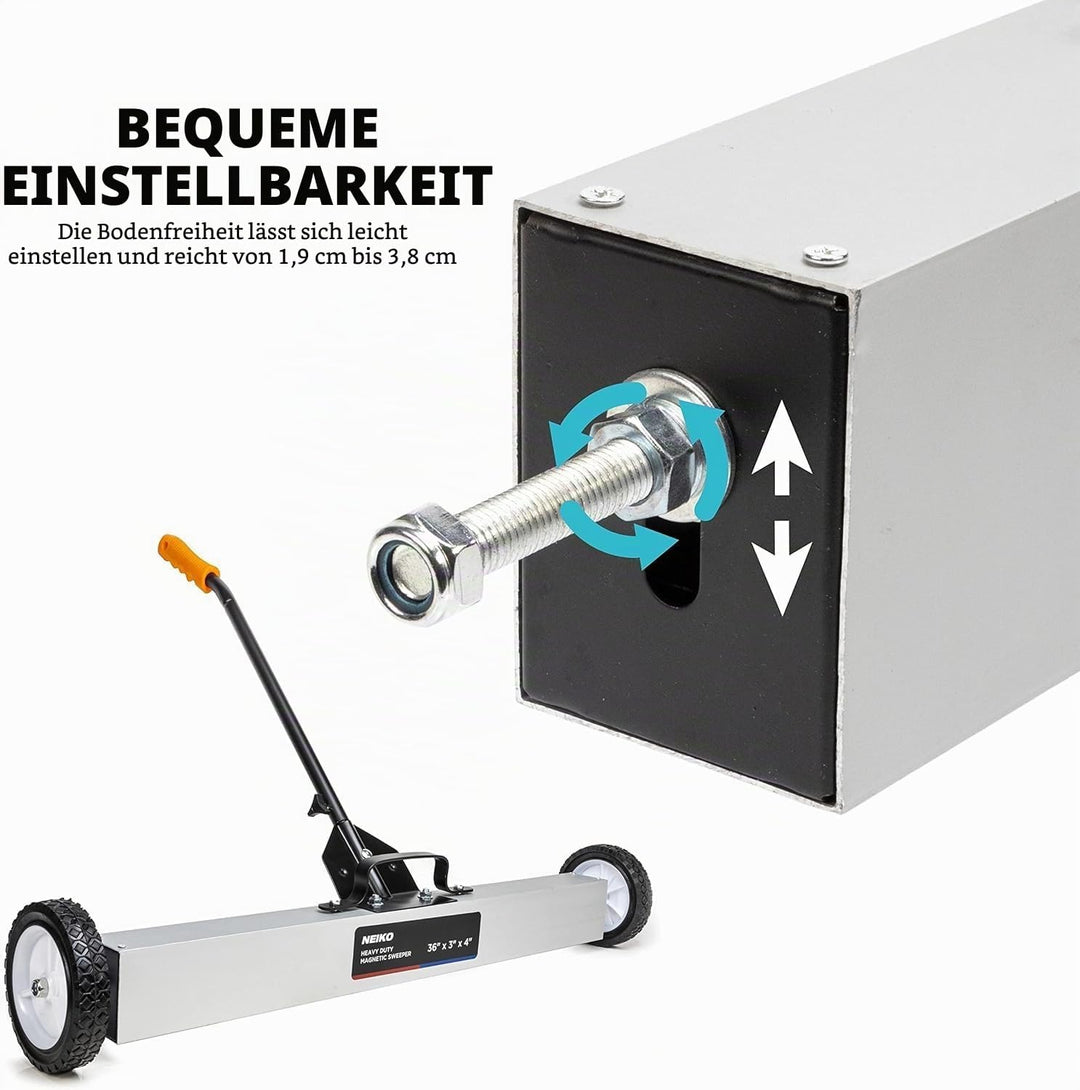 Neiko® Heavy Duty 61 cm Magnet Sweeper Metall Tonabnehmer Werkzeug mit Schnellspanner höhenverstellb