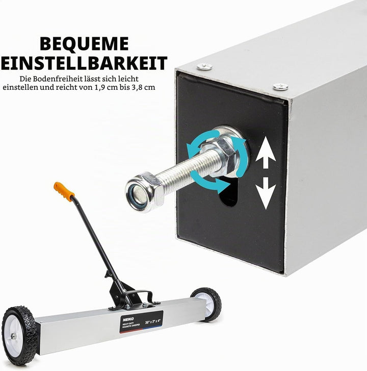 Neiko® Heavy Duty 61 cm Magnet Sweeper Metall Tonabnehmer Werkzeug mit Schnellspanner höhenverstellb