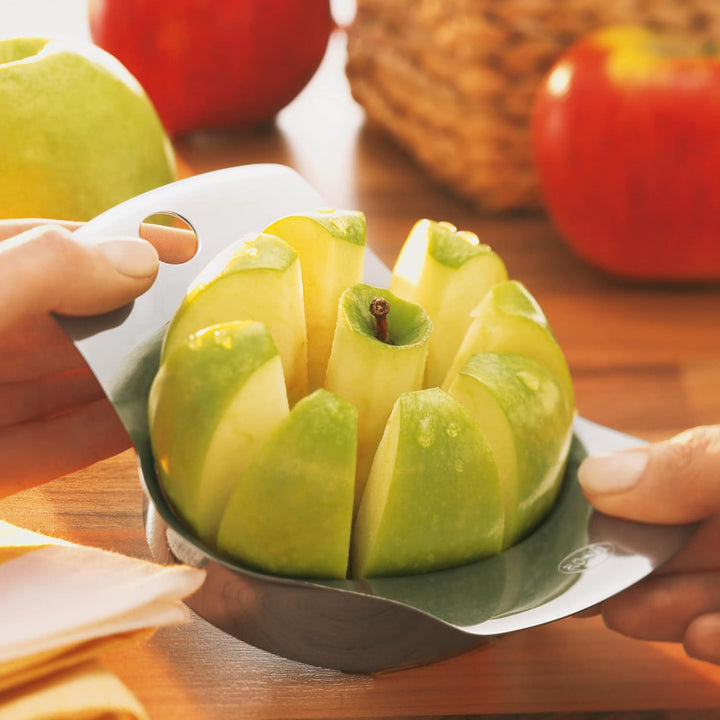RÖSLE Apfel- und Birnenteiler, Apfelteiler zum Zerschneiden von Obst und Gemüse, mit Schutzdeckel au