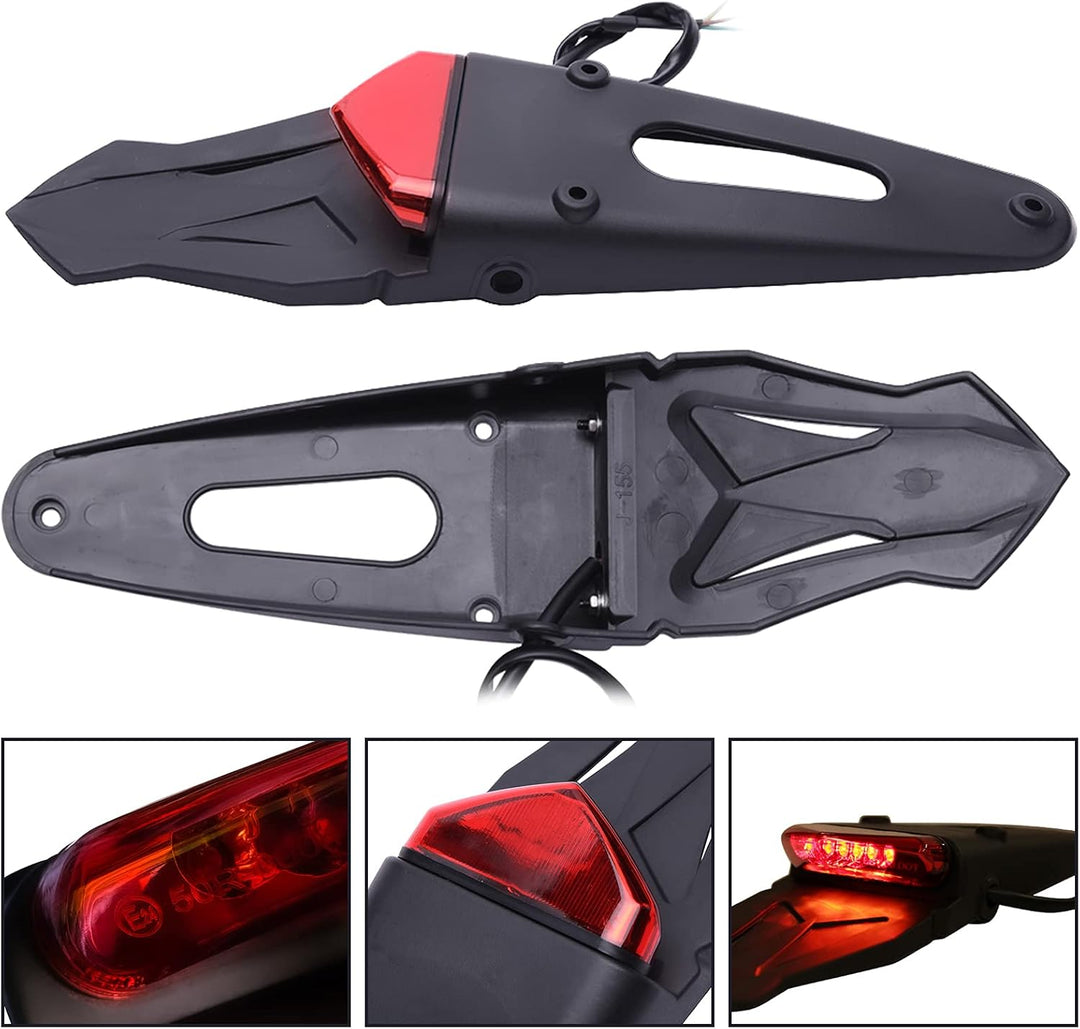 JMTBNO LED Motorrad Rücklicht E-geprüft mit Kennzeichen Halterung Rotem LED Bremslicht Weisse Kennze