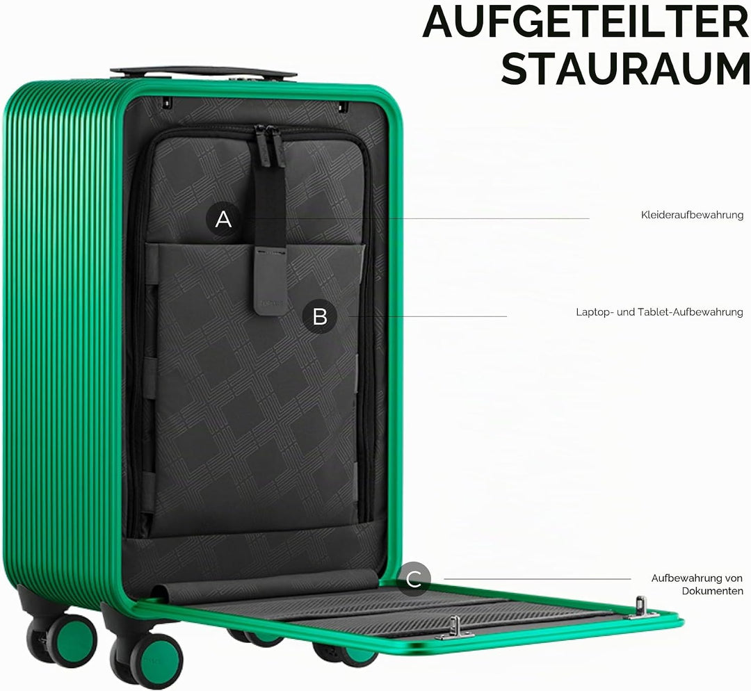 TUPLUS Koffer Aluminium Trolley Rollkoffer mit 4 Rollen Reisekoffer Handgepäck Hartschalenkoffer,Sof