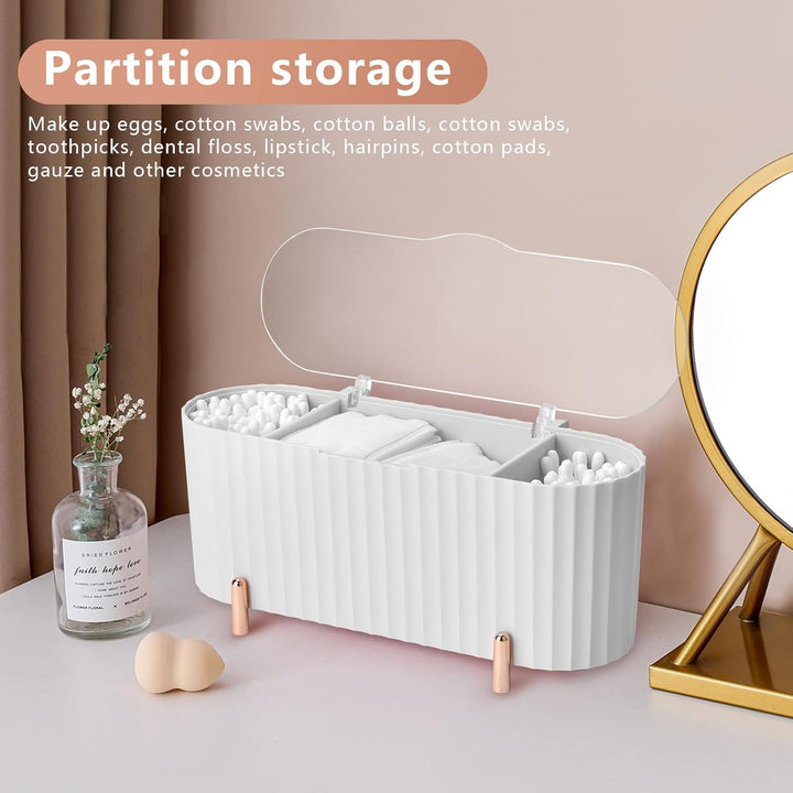 Make Up Kosmetik Organizer, Wattepads Aufbewahrung mit Deckeln, Wattestäbchen Behälter Lidschattenpi