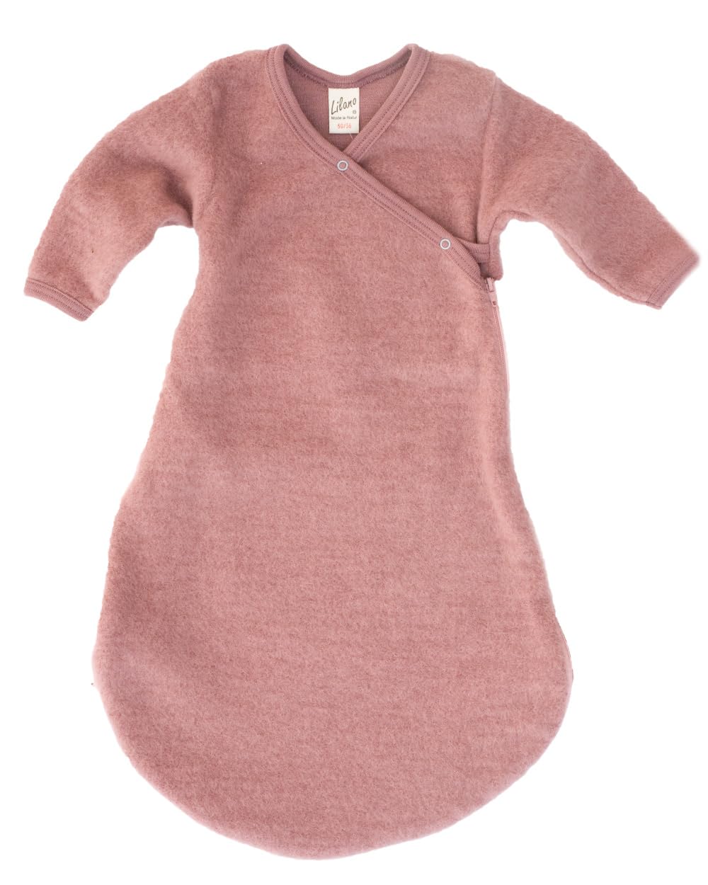 Lilano, Merino Wickelsach mit 2-Wege Reissverschluss Uni, 100% Wolle (kbT) (Mauve, 50-56) Mauve 50-5