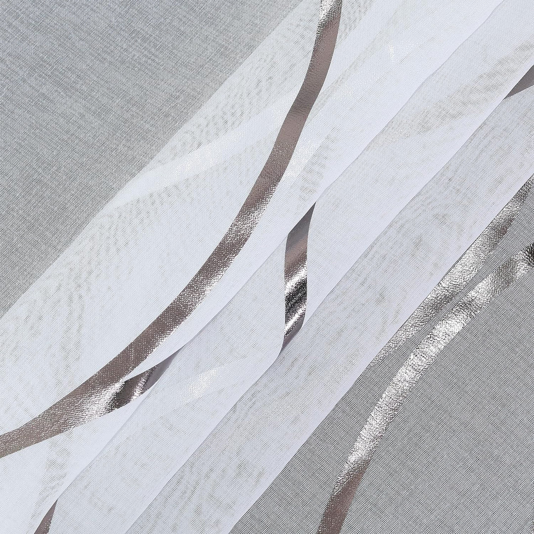 CORLIF Raffrollo mit Ösen Gardinen Küche Raffgardinen Transparent Ösenrollo Vorhänge Mit Wellen-Druc