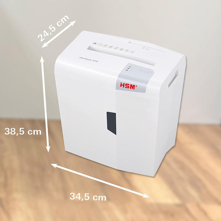 HSM shredstar S10 Aktenvernichter, Sicherheitsstufe P-2, 10 Blatt (Streifenschnitt) mit CD-Schredder