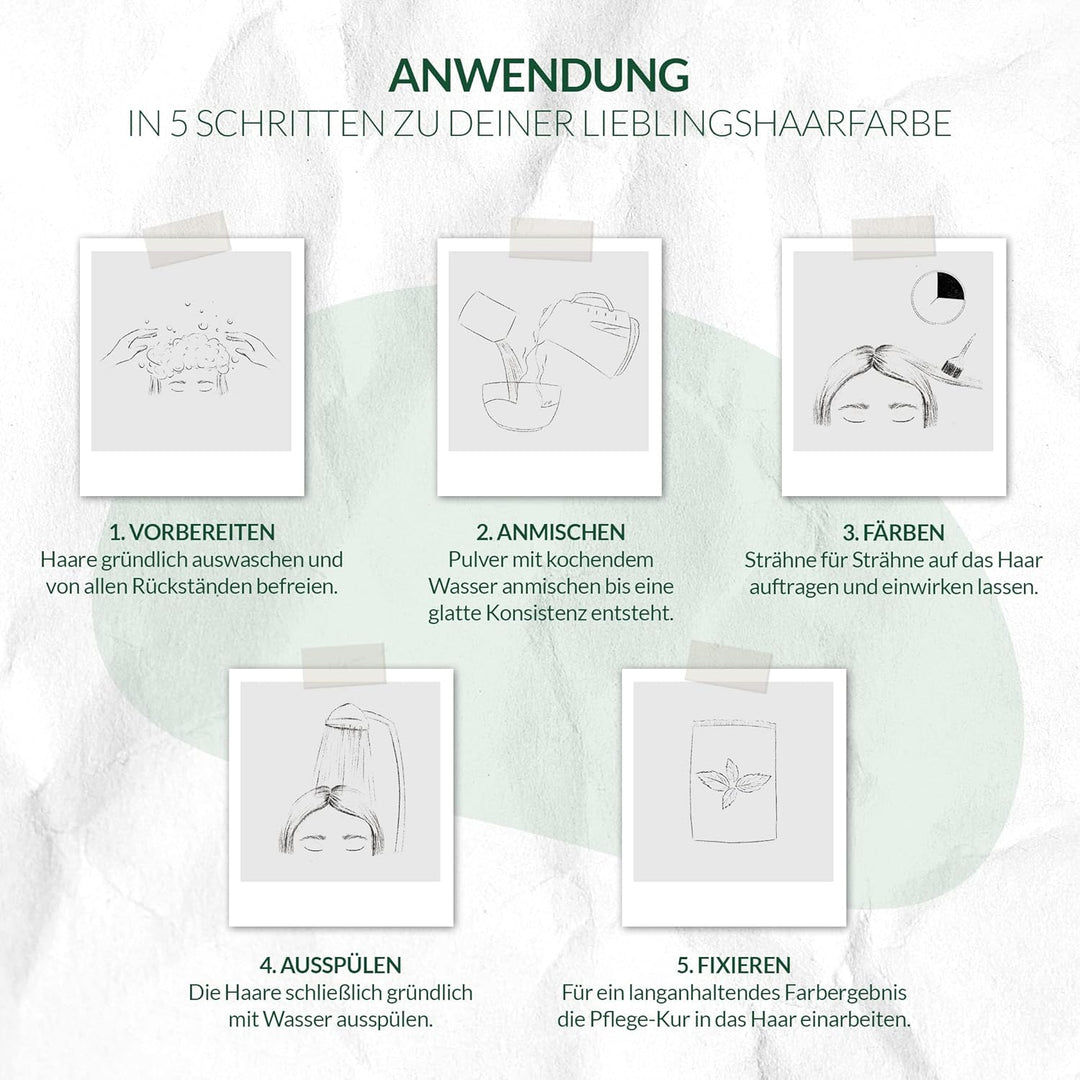 LOGONA Naturkosmetik Pflegende pflanzliche Haarfarbe, Veganes Haarfarbe-Pulver mit Bio-Henna für int