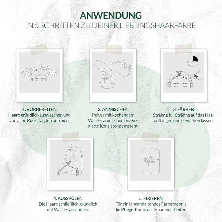 LOGONA Naturkosmetik Pflegende pflanzliche Haarfarbe, Veganes Haarfarbe-Pulver mit Bio-Henna für int