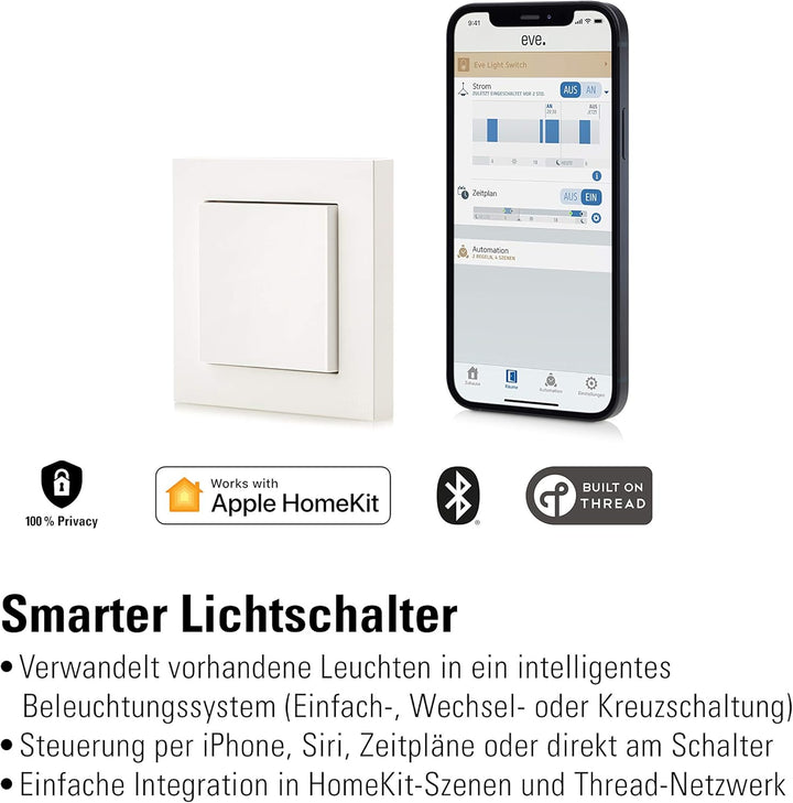 Eve Light Switch – Smarter Lichtschalter & Energy Matter – Smarte Steckdose Eve Light Switch Bundle