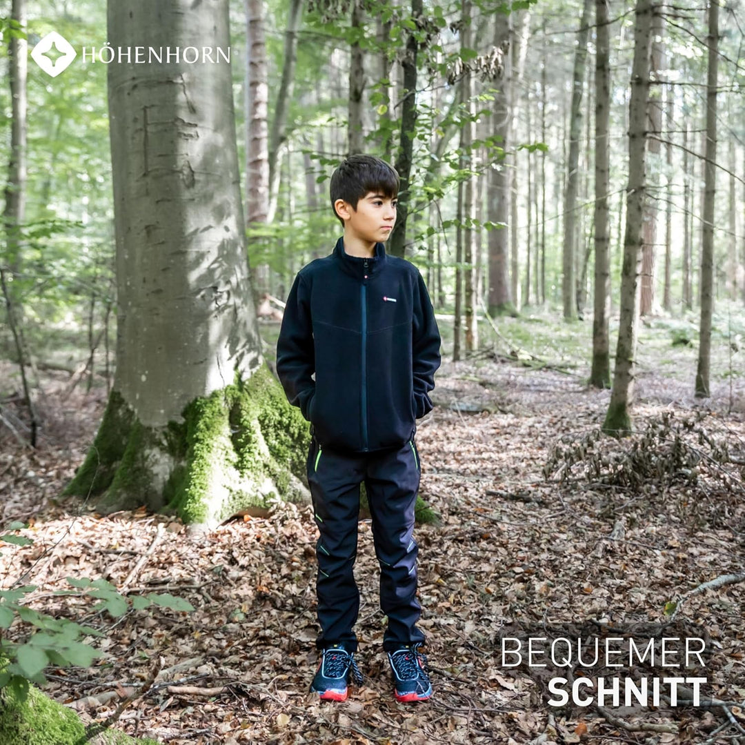 Höhenhorn Leggon Kinder Fleece Jacke Jungen Mädchen Full Zip Outdoor Freizeit 176 Schwarz, 176 Schwa