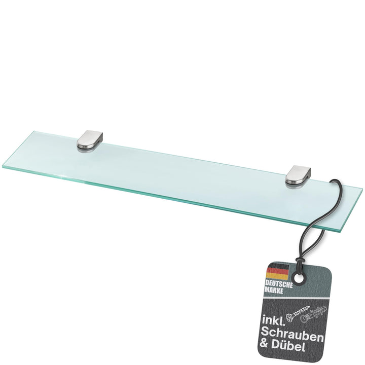 bonsport Glasregal Wandregal für Badezimmer Klarglas - Glas Regal aus 6 mm Sicherheitsglas 50cm - Gl