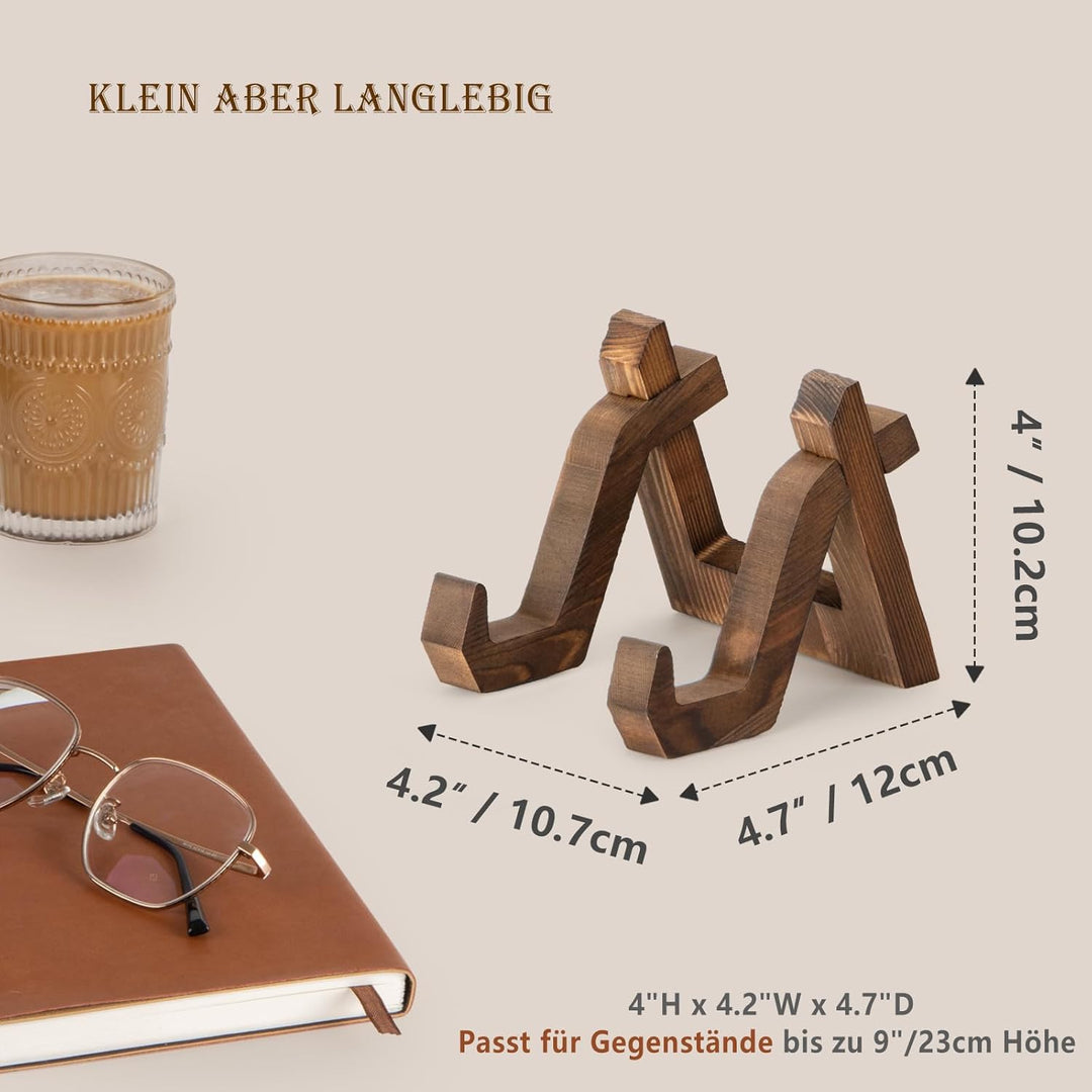 ANBOXIT Tellerständer Holz - 3 Stück Tellerhalter Ständer Es Kann als Display Ständer, Fotoständer,