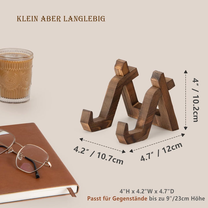 ANBOXIT Tellerständer Holz - 3 Stück Tellerhalter Ständer Es Kann als Display Ständer, Fotoständer,