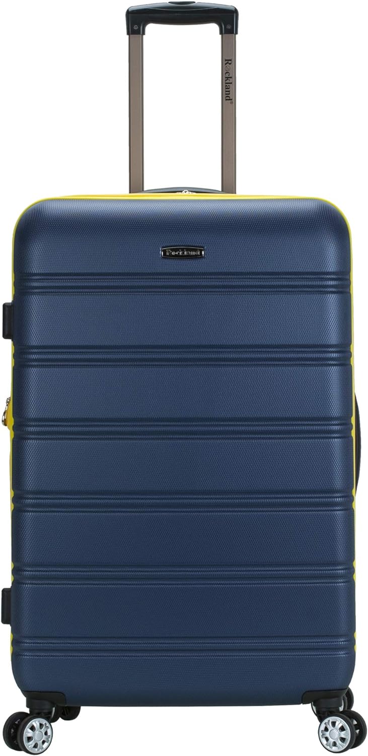 Rockland Melbourne Hartschalen-Koffer, erweiterbar, Navy (Blau) - F1603-NAVY Checked-Large 28-Inch N