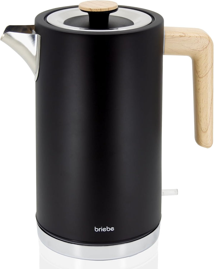briebe Nordic Wasserkocher 1,7L Elektrischer Teekocher 2200W Schnell Aufheizender, BPA-frei, 360° So