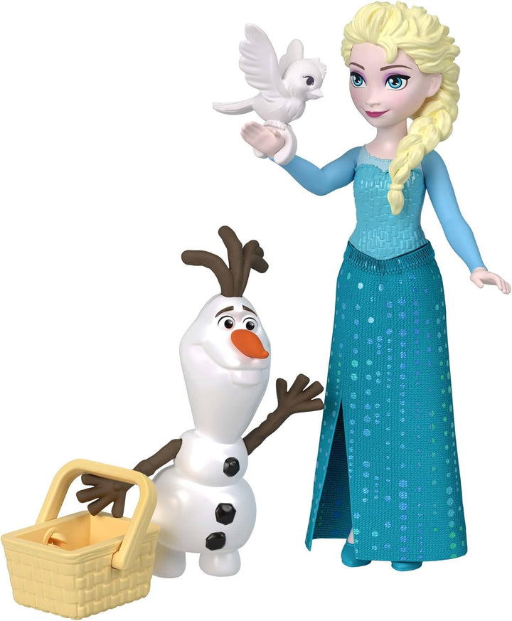 Mattel Disney Die Eiskönigin“ Spielzeug, kleine Puppen im 4er-Set mit Anna, ELSA, Kristoff, Olaf sow