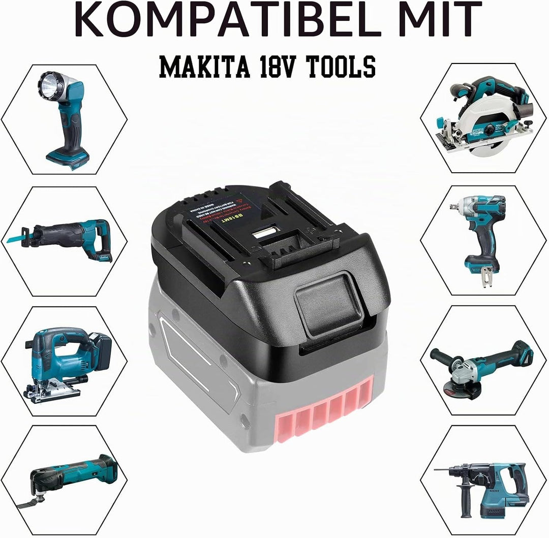 Adapter für Makita Werkzeuge zu für Bosch Akku 18V, für Bosch GBA Professional System 18V Akku Arbei