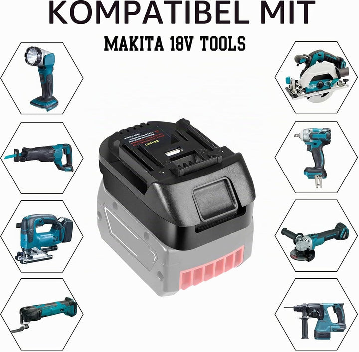 Adapter für Makita Werkzeuge zu für Bosch Akku 18V, für Bosch GBA Professional System 18V Akku Arbei