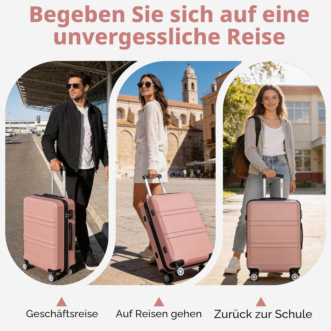 KONO Koffer & Trolleys Mittelgross 24 Zoll Leicht ABS+PC Hartschalenkoffer mit TSA-Schloss Reisekoff