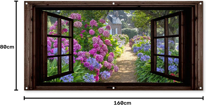 MuchoWow© Gartenposter Gross 160x80 cm XXL Outdoor Bilder Gartendeko für draussen Wetterfest Garten
