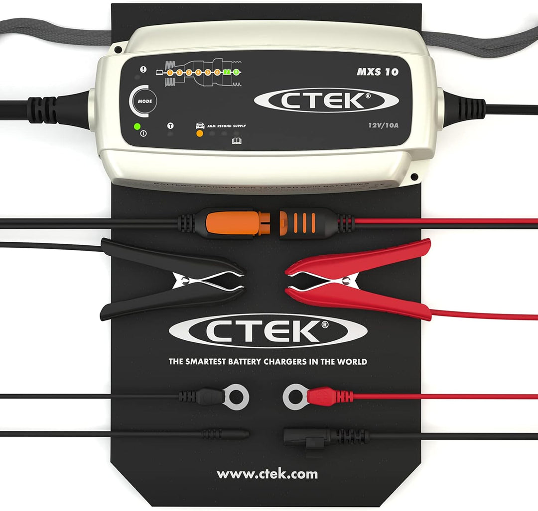 CTEK MXS 10 &amp; Indicator Eyelet M6 Bundle mit Verbindungskabel, Bundle mit Verbindungskabel
