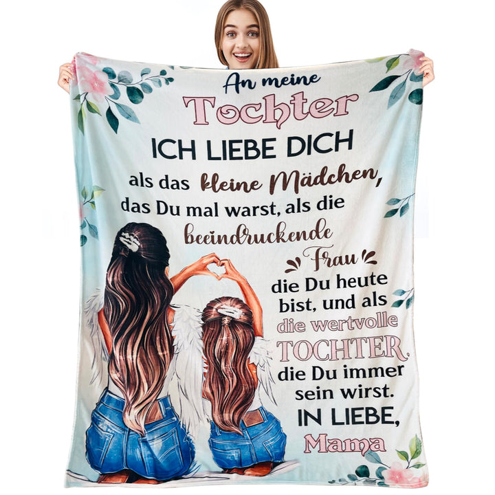 Kuscheldecke Brief an Meine Tochter - Super Weiche Flanelldecke für Sofa, Positive Ermutigung von Mu