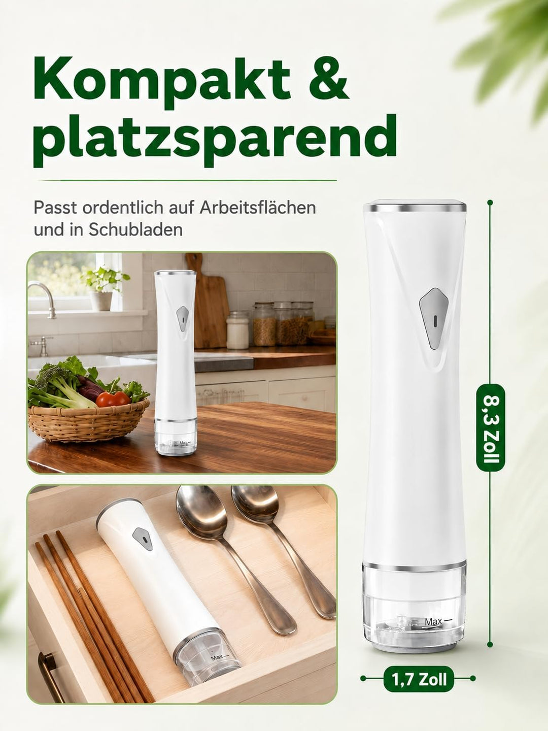 Vakuumiergerät für Lebensmittel, USB-aufladbarer Vakuumierer mit Flüssigkeitsbehälter, inkl. 30 wied