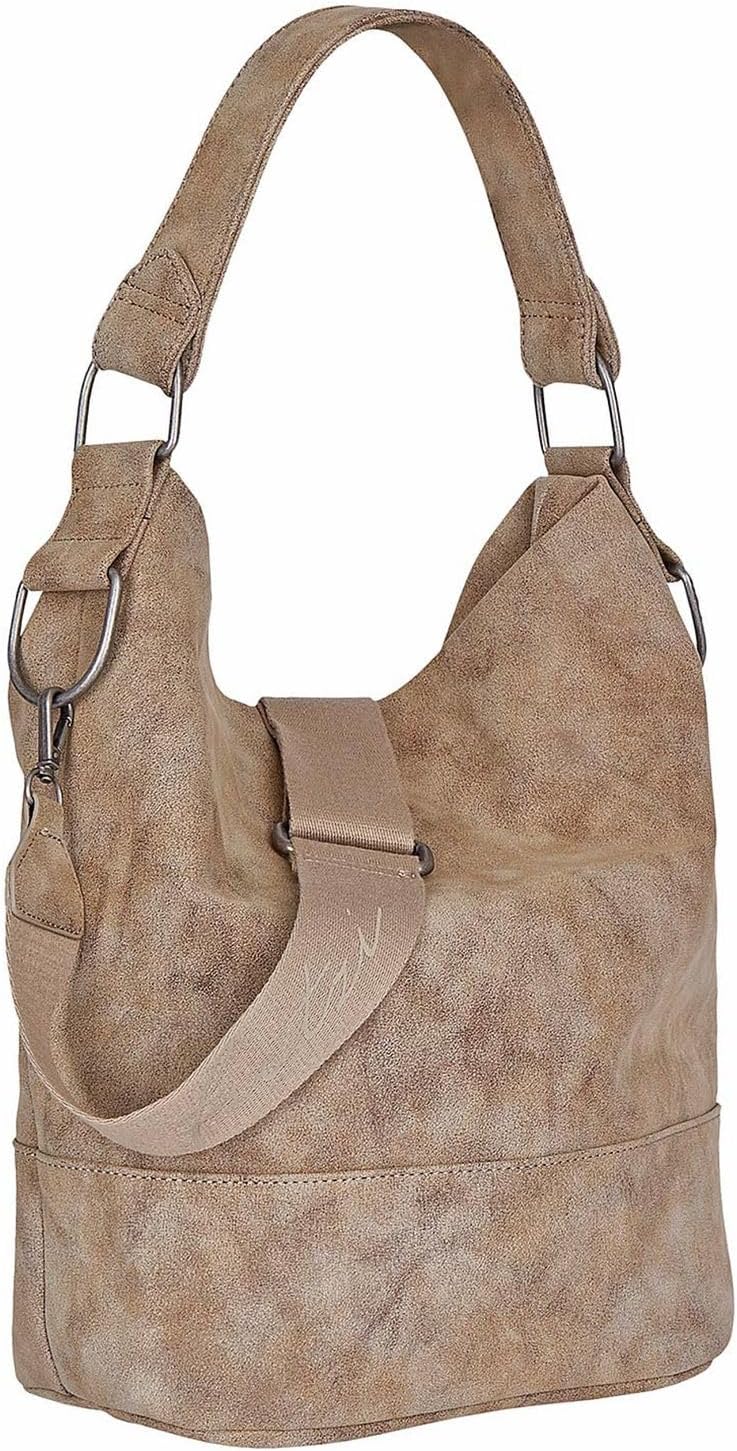 Fritzi aus Preussen Damen Fritzi51 Vintag Hobo-Tasche Old Wood, Old Wood
