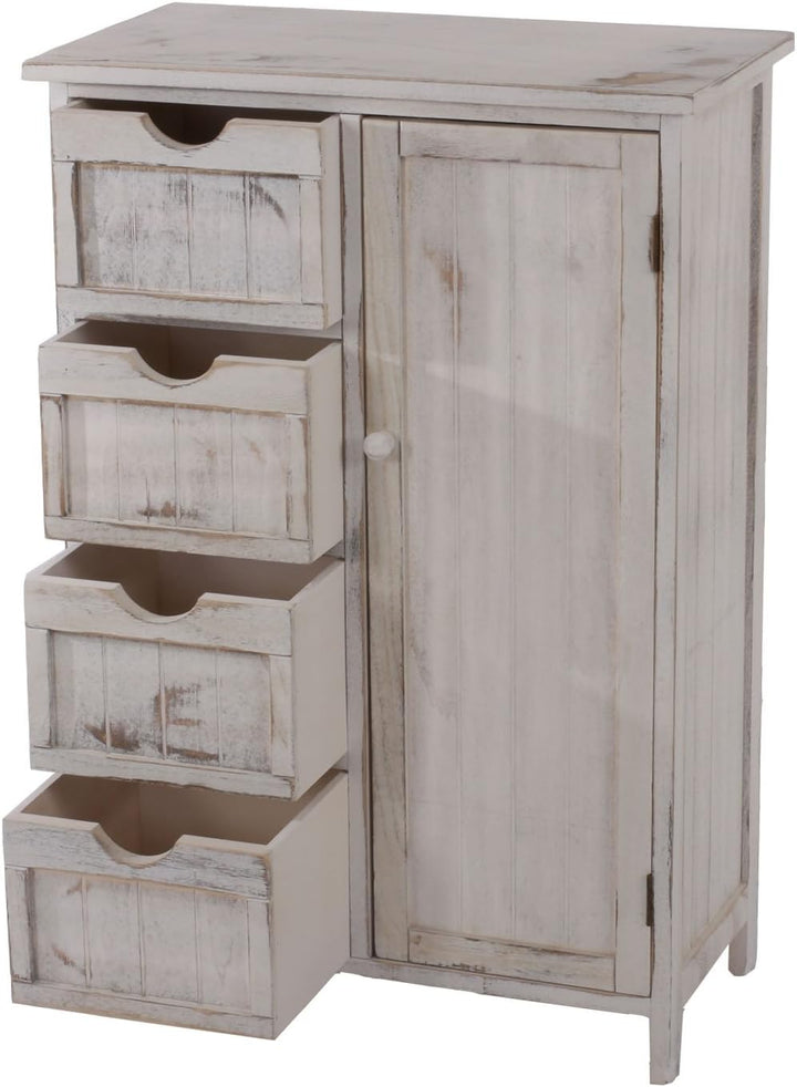 Mendler Kommode HWC-D12AM, Schrank Schubladenkommode, Shabby-Look Vintage 82x55x30cm - weiss
