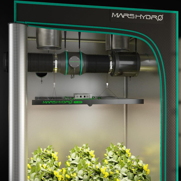 MARS HYDRO 6 Inch 350CFM Inline Fan with Speed Controller, Carbon Filter, and 33 Feet of Ducting Com