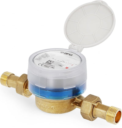 HYDROBIL WRAS-Zertifizierter Wasserzähler mit 1/2" BSP Messing-Rückschlagarmatur, Antimagnetischer K