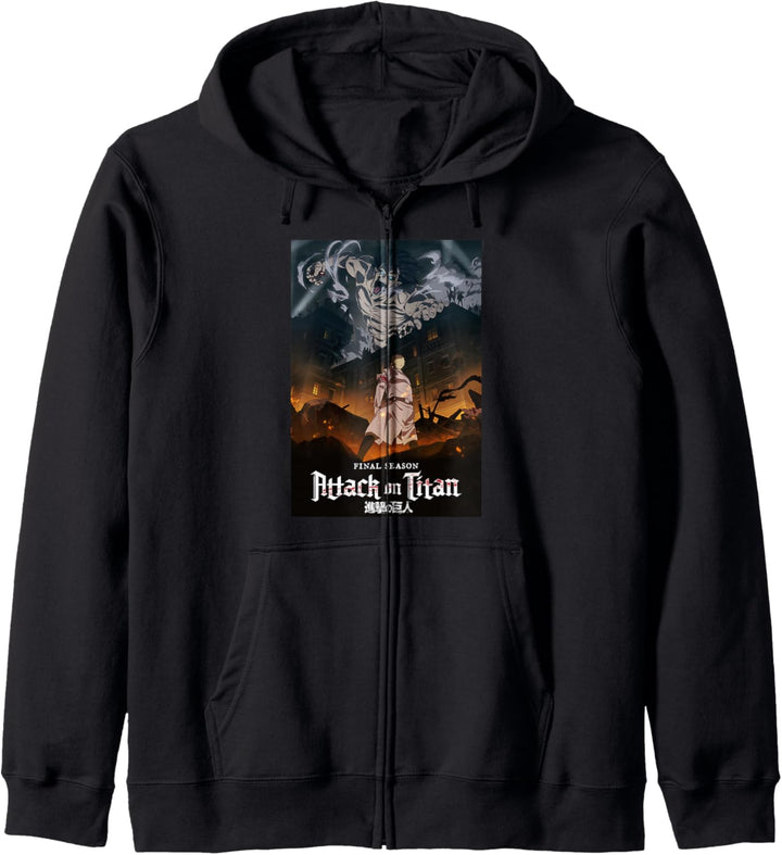 Attack on Titan Season 4 Schlüsselbild mit Logo Kapuzenjacke