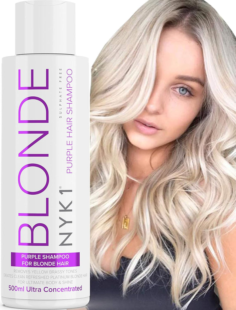 Blond Shampoo (500ml) Sulfatfreies Silbershampoo für Blondes Haar Graues Haar Gebleichtes Haar Blaue