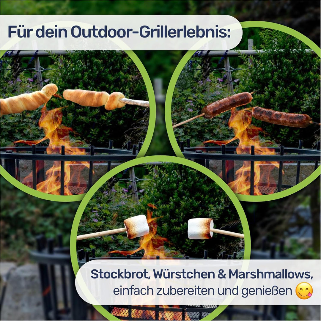 Gravidus Feuerkorb für Holzscheite & Grillkohle, pulverbeschichtetes Eisen, 40x61 cm mit Funkenschut