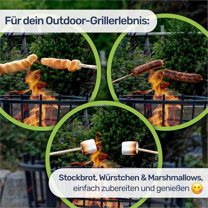 Gravidus Feuerkorb für Holzscheite & Grillkohle, pulverbeschichtetes Eisen, 40x61 cm mit Funkenschut