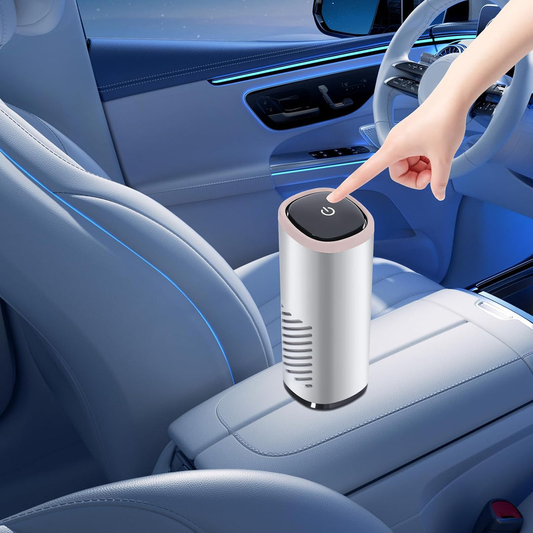 Luftreiniger mit HEPA Filter & Aktivkohlefilter, Air Purifier Tragbarer Luftfilter Gegen Rauch Gerüc