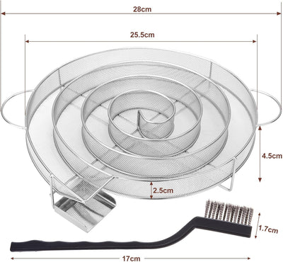 Encham Rund Rauchgenerator Edelstahl Kaltraucherzeuger Kaltrauchgenerator für Kugelgrill Smoker und