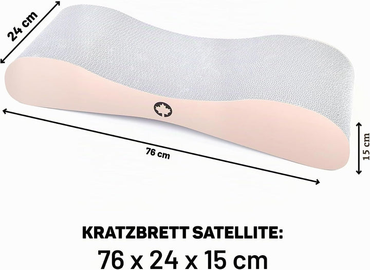 CanadianCat Company | Kratzbrett für Katzen - Satellite 2.0 - rosa - Love Kratzpappe, Kratzwelle, Kr