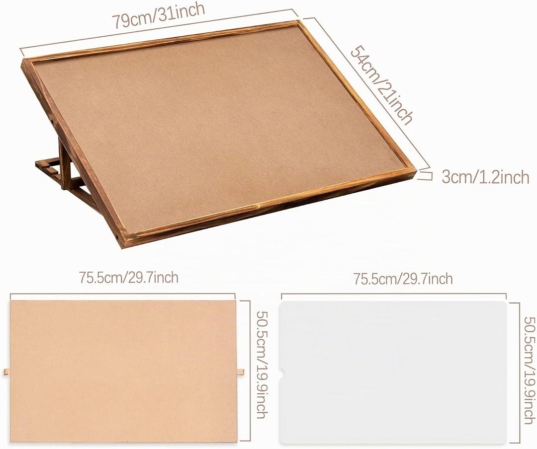 Becko US 1000 Piece Jigsaw Puzzle Board with Clear Cover, Jigsaw Puzzle Table Double Sided Board wit