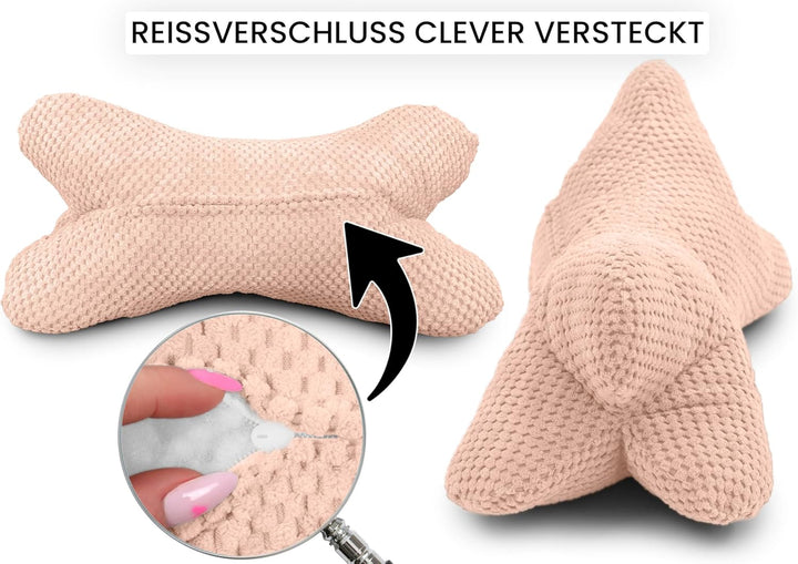 Amilian Leseknochen 44x22 cm - Lesekissen zum Lesen, Knochenkissen; Nackenkissen in Knochenform, Buc